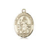 14kt Solid Gold St. Bernadine of Siena Medal Pendant 3/4 x 1/2 inch Handcrafted USA by Bliss Manufacturing