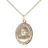Gold Filled Blessed Miguel Pro medal necklace 3/4 x 1/2 inch with 18 inch chain by Bliss Manufacturing