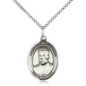 Sterling Silver Blessed Miguel Pro patron saint medal necklace 3/4 x 1/2 inches on 18 inch chain by Bliss