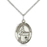 Sterling Silver Blessed Emilee Doultremont Medal Necklace 3/4 inch by 1/2 inch with 18 inch chain handcrafted by Bliss Manufacturing