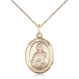 14kt Gold Filled St. Gerald patron saint medal necklace 3/4 inch on 18 inch chain handmade by Bliss Manufacturing