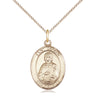 14kt Gold Filled St. Gerald patron saint medal necklace 3/4 inch on 18 inch chain handmade by Bliss Manufacturing