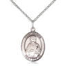 Sterling Silver St. Gerald Patron Saint Medal Necklace 3/4x1/2 inch pendant on 18 inch chain by Bliss