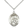 Sterling Silver St. Viator of Bergamo Patron Saint Medal Necklace 3/4 x 1/2 inches with 18 inch chain by Bliss