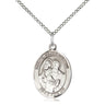 Sterling Silver St. Peter Patron Saint Medal Necklace 3/4 x 1/2 inch on 18 inch chain by Bliss Manufacturing