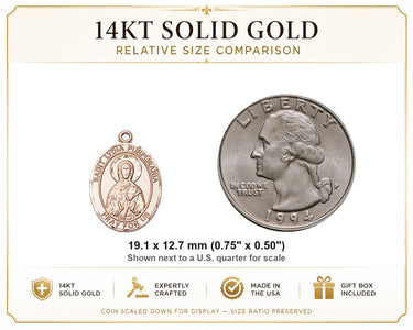 14kt Solid Gold Medium St. Lydia Purpuraria Patron Saint Medal Pendant | 3/4" x 1/2" | USA Made by Bliss