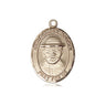 14kt Solid Gold St. Damien of Molokai Patron Saint Medal Pendant 3/4 x 1/2 inch by Bliss