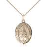 14kt gold filled medium Our Lady of Rosa Mystica medal necklace with 18 inch curb chain by Bliss