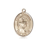 14kt solid gold St. Theodore Stratelates patron saint medal pendant 3/4 x 1/2 inch handcrafted by Bliss Manufacturing USA