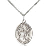 Sterling silver St. Theodore Stratelates patron saint medal necklace with 18 inch chain by Bliss Manufacturing
