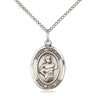 Sterling Silver St. Dismas Patron Saint Medal Necklace 3/4 inch by 1/2 inch on 18 inch chain by Bliss