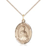 14kt Gold Filled St. Winifred of Wales patron saint medal necklace with 18 inch chain, 3/4 x 1/2 inch medal, Bliss