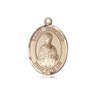 14kt Solid Gold St. Winifred of Wales patron saint medal pendant, 3/4 x 1/2 inch, handcrafted by Bliss Manufacturing USA