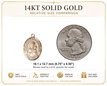Medalla Colgante Mediana de la Virgen de Częstochowa de Oro Macizo de 14kt | 1.9 cm x 1.3 cm | Hecha a Mano en EE. UU. por Bliss