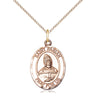 14kt gold filled St. Fabian patron saint medal necklace with 18 inch chain by Bliss Manufacturing