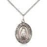 Sterling silver Our Lady of Good Help miraculous medal necklace with 3/4 inch pendant on 18 inch chain by Bliss