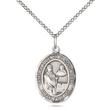 Sterling Silver St. Claude de la Colombiere patron saint medal necklace with 3/4 inch pendant and 18 inch chain by Bliss