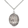Sterling Silver St. Kateri Tekakwitha Medal Necklace 3/4 x 1/2 Inch with 18 Inch Chain by Bliss