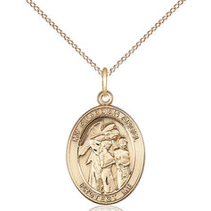 14kt Gold Filled Guardian Angel with Children Pendant Necklace 3/4 x 1/2 inch with 18 inch Chain by Bliss