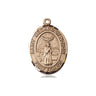 14kt Solid Gold St. Medard of Noyon Catholic Patron Saint Medal Pendant 3/4 x 1/2 inches by Bliss Manufacturing