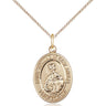 Gold Filled St. Edmund of East Anglia Patron Saint Medal Necklace 3/4 x 1/2 inch on 18 inch Chain by Bliss
