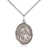 Sterling Silver St. Edmund of East Anglia Catholic Patron Saint Medal Necklace 3/4 x 1/2 inch with 18 inch chain by Bliss