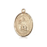 14kt solid gold St. Ephrem patron saint medal pendant, 3/4 x 1/2 inch medium size, handcrafted by Bliss Manufacturing USA
