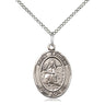 Sterling Silver St. Ephrem Catholic Patron Saint Medal Necklace 3/4 x 1/2 inch with 18 inch chain by Bliss
