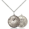Sterling Silver Pope Francis Round Medal Necklace 3/4 inch by 5/8 inch on 18 inch chain by Bliss