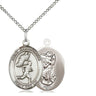 Sterling Silver St. Christopher Track and Field Medal Necklace 3/4x1/2 inch 18 inch Chain Handcrafted by Bliss