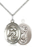Sterling Silver St. Christopher Swimming Medal Necklace 3/4x1/2 inch pendant 18 inch chain Bliss USA