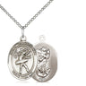 Sterling Silver St Christopher Dance Medal Necklace 3/4 x 1/2 inch pendant on 18 inch chain by Bliss