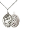 Sterling Silver St. Christopher Gymnastics Medal Necklace 3/4 x 1/2 inch with 18 inch Chain by Bliss