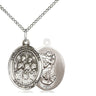 Sterling Silver St. Christopher Patron Saint Medal Necklace 3/4 inch x 1/2 inch on 18 inch Chain by Bliss