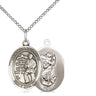 Sterling Silver St Christopher Karate Patron Saint Medal Necklace 3/4 inch by Bliss Manufacturing