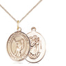 14kt Gold Filled St. Christopher Lacrosse Medal Necklace 3/4 inch x 1/2 inch pendant on 18 inch chain handmade by Bliss
