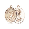 14kt Solid Gold St. Christopher Lacrosse Medal Pendant 3/4 inch x 1/2 inch handcrafted in USA by Bliss