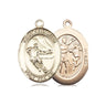14kt Solid Gold St. Sebastian Hockey Medal Pendant 3/4x1/2 inch by Bliss