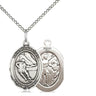 Sterling Silver St. Sebastian Hockey Medal Necklace 3/4x1/2 inch pendant 18 inch chain Bliss USA