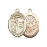 14kt Solid Gold St. Sebastian Golf Medal Pendant 3/4 x 1/2 inches handcrafted by Bliss Manufacturing