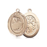 14kt Solid Gold St. Sebastian Gymnastics Medal Pendant 3/4 x 1/2 inch by Bliss Manufacturing