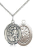 Sterling Silver St. Sebastian Karate Patron Saint Medal Necklace 3/4 x 1/2 inch with 18 inch Chain by Bliss