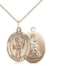 14kt gold filled guardian angel baseball medal necklace, 3/4 inch pendant on 18 inch chain, handcrafted by Bliss