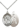 Sterling Silver Guardian Angel Basketball Pendant Necklace 3/4 x 1/2 inch on 18 inch chain handcrafted by Bliss