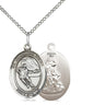 Sterling Silver Guardian Angel Hockey Medal Necklace 3/4 x 1/2 inch with 18 inch Chain by Bliss