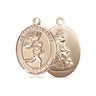 14kt Solid Gold Guardian Angel Track and Field Men Medal Pendant 3/4 x 1/2 inch handcrafted by Bliss