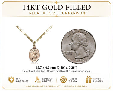 14kt Gold Filled Small St. Andrew Apostle Medal Necklace | 1/2 x 1/4 | 18" Chain | Bliss