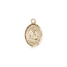 14kt solid gold St. Albert the Great patron saint medal pendant, small size 1/2 inch by 1/4 inch, handcrafted in USA by Bliss Manufacturing
