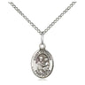 Small sterling silver St. Anthony of Padua patron saint medal necklace with 18 inch chain, 1/2 x 1/4 inch, handmade by Bliss Manufacturing USA