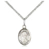 Small sterling silver St. Apollonia patron saint medal necklace with 18 inch chain, 1/2 x 1/4 inch, handmade by Bliss Manufacturing USA